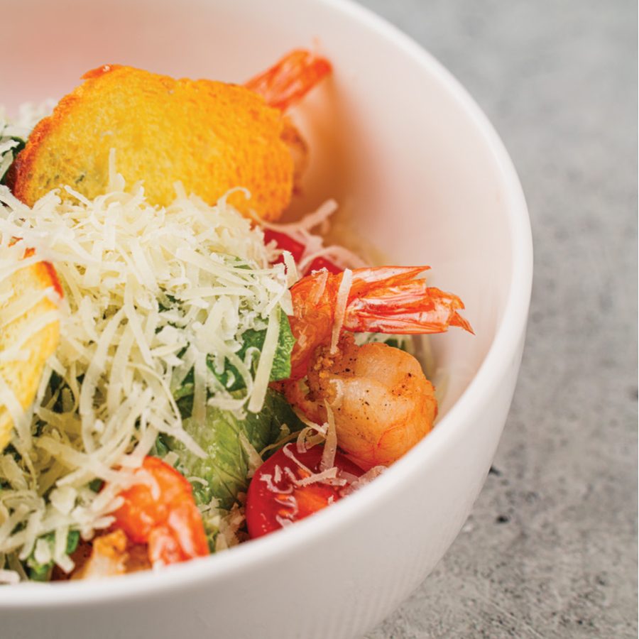 Caesar Salad with Prawns